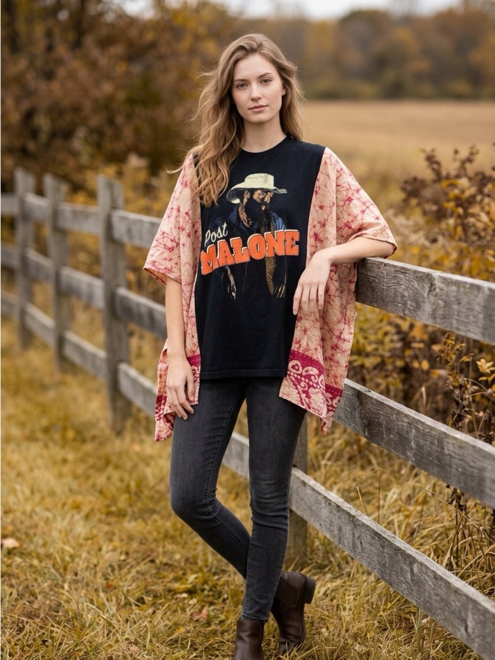 Handcrafted Upcycled Post Malone Kantha Tunic NWT One Size